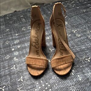 Sam Edelman Tan Cork Heels size 7.5